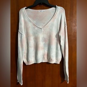 Arizona Jean Co Tie-Dye V-Neck Sweater Size Small